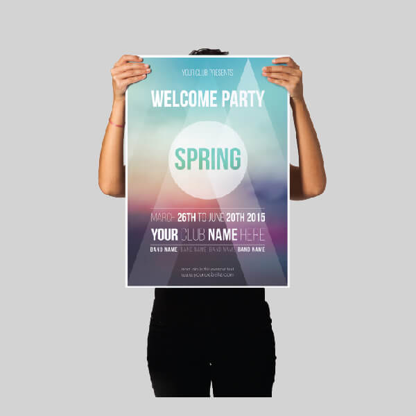 Image of a person holding a poster