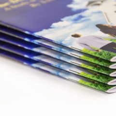 Image of the spine of saddle stitch booklets