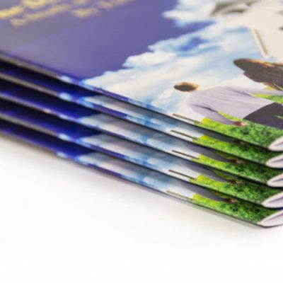 Image of the spine of saddle stitch booklets