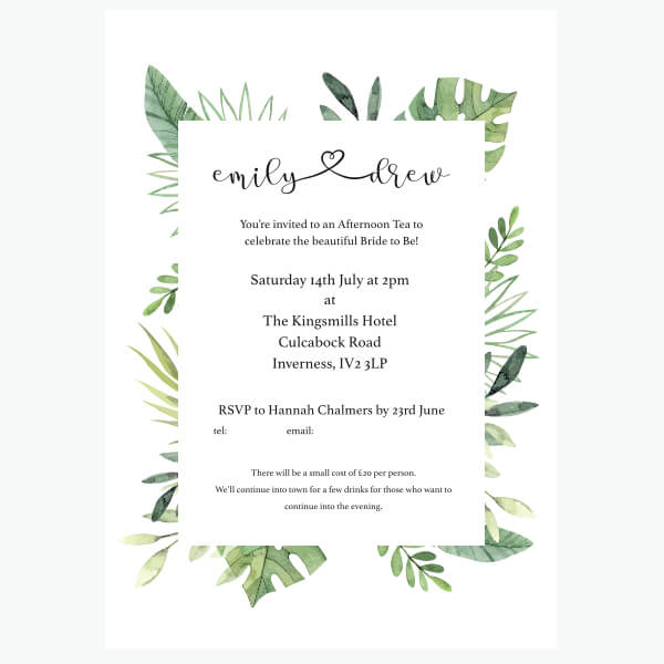 Image of a printed invitation.
